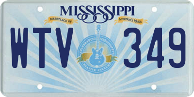 MS license plate WTV349