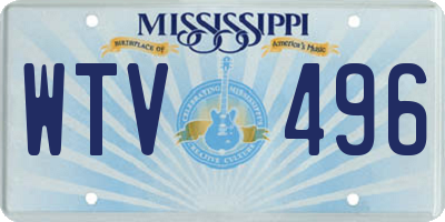 MS license plate WTV496