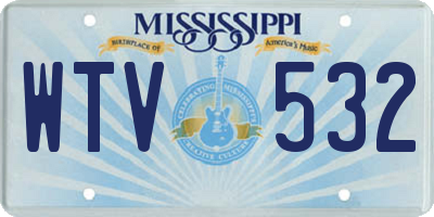 MS license plate WTV532