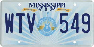 MS license plate WTV549
