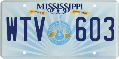 MS license plate WTV603