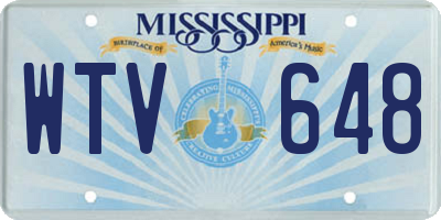 MS license plate WTV648