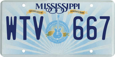 MS license plate WTV667