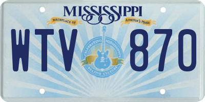 MS license plate WTV870