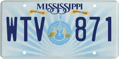 MS license plate WTV871