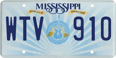 MS license plate WTV910