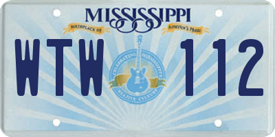 MS license plate WTW112