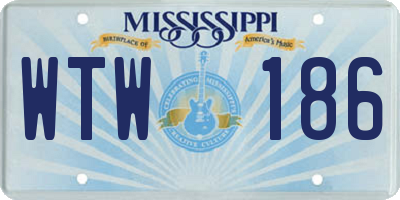 MS license plate WTW186
