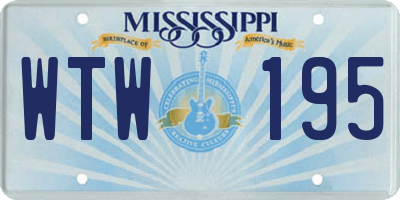 MS license plate WTW195