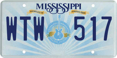 MS license plate WTW517