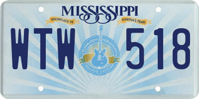 MS license plate WTW518
