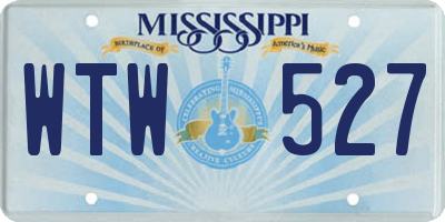 MS license plate WTW527