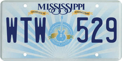 MS license plate WTW529