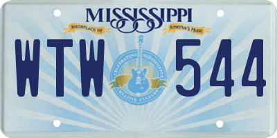 MS license plate WTW544