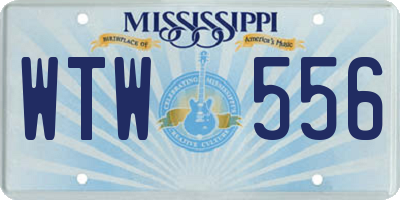 MS license plate WTW556