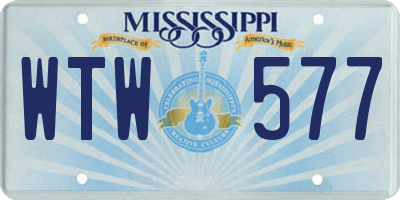 MS license plate WTW577