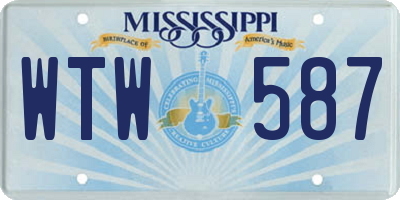 MS license plate WTW587
