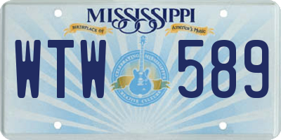 MS license plate WTW589