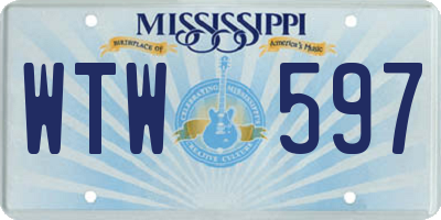 MS license plate WTW597