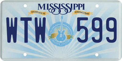 MS license plate WTW599