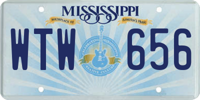 MS license plate WTW656