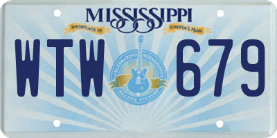 MS license plate WTW679