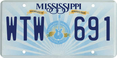 MS license plate WTW691