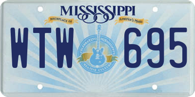 MS license plate WTW695