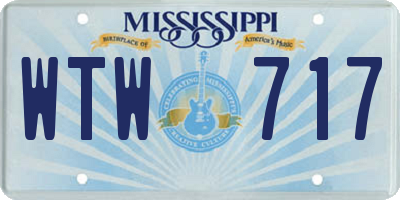 MS license plate WTW717