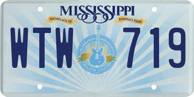 MS license plate WTW719