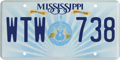 MS license plate WTW738
