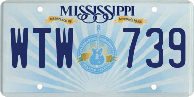 MS license plate WTW739