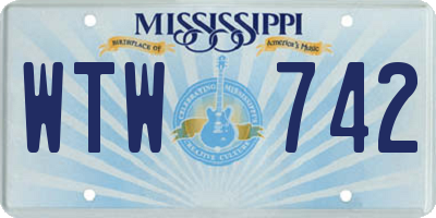 MS license plate WTW742