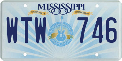 MS license plate WTW746