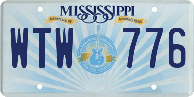 MS license plate WTW776