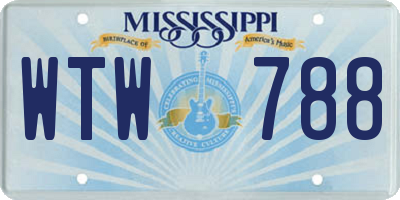 MS license plate WTW788