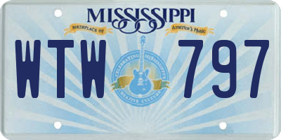 MS license plate WTW797