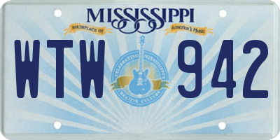 MS license plate WTW942