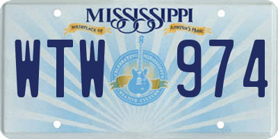 MS license plate WTW974