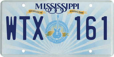 MS license plate WTX161