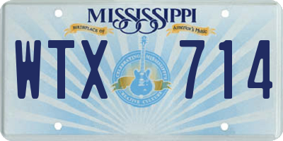 MS license plate WTX714