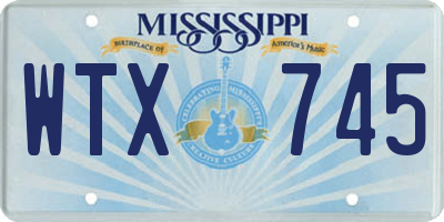 MS license plate WTX745