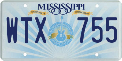 MS license plate WTX755
