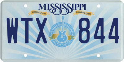 MS license plate WTX844