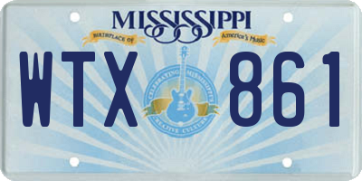 MS license plate WTX861
