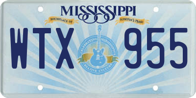 MS license plate WTX955
