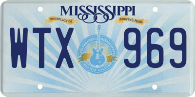 MS license plate WTX969