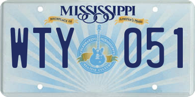 MS license plate WTY051