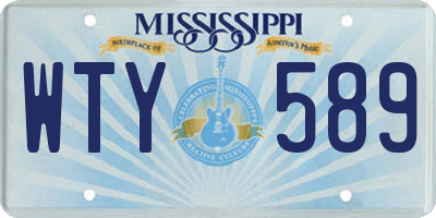 MS license plate WTY589