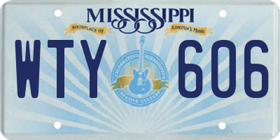 MS license plate WTY606
